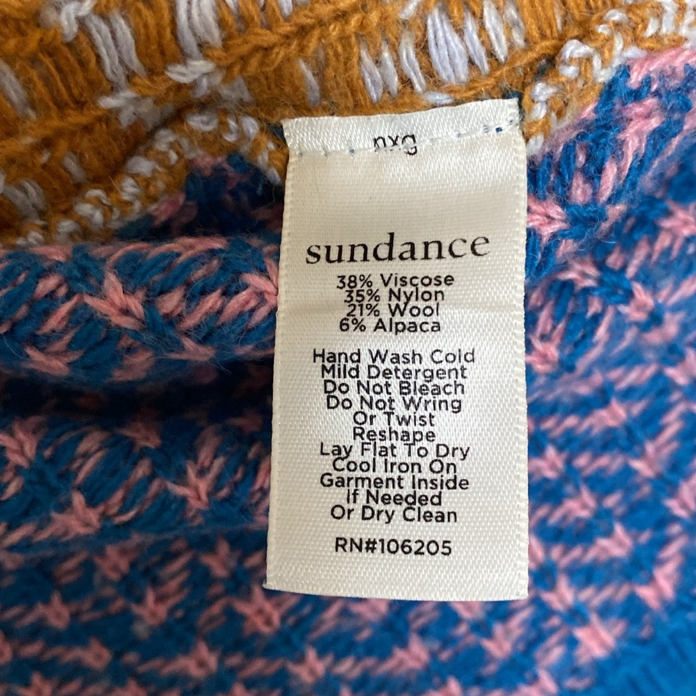 Sundance Fields Of Fair Patchwork Alpaca Wool Ble… - image 8